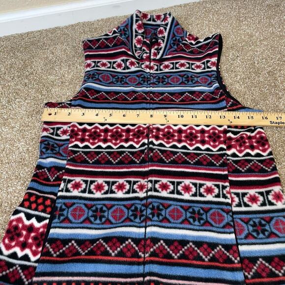 Cuddl Duds Fleece wear with Stretch Full Zip Vest Indian Navajo pattern  SZ SM - Picture 5 of 10
